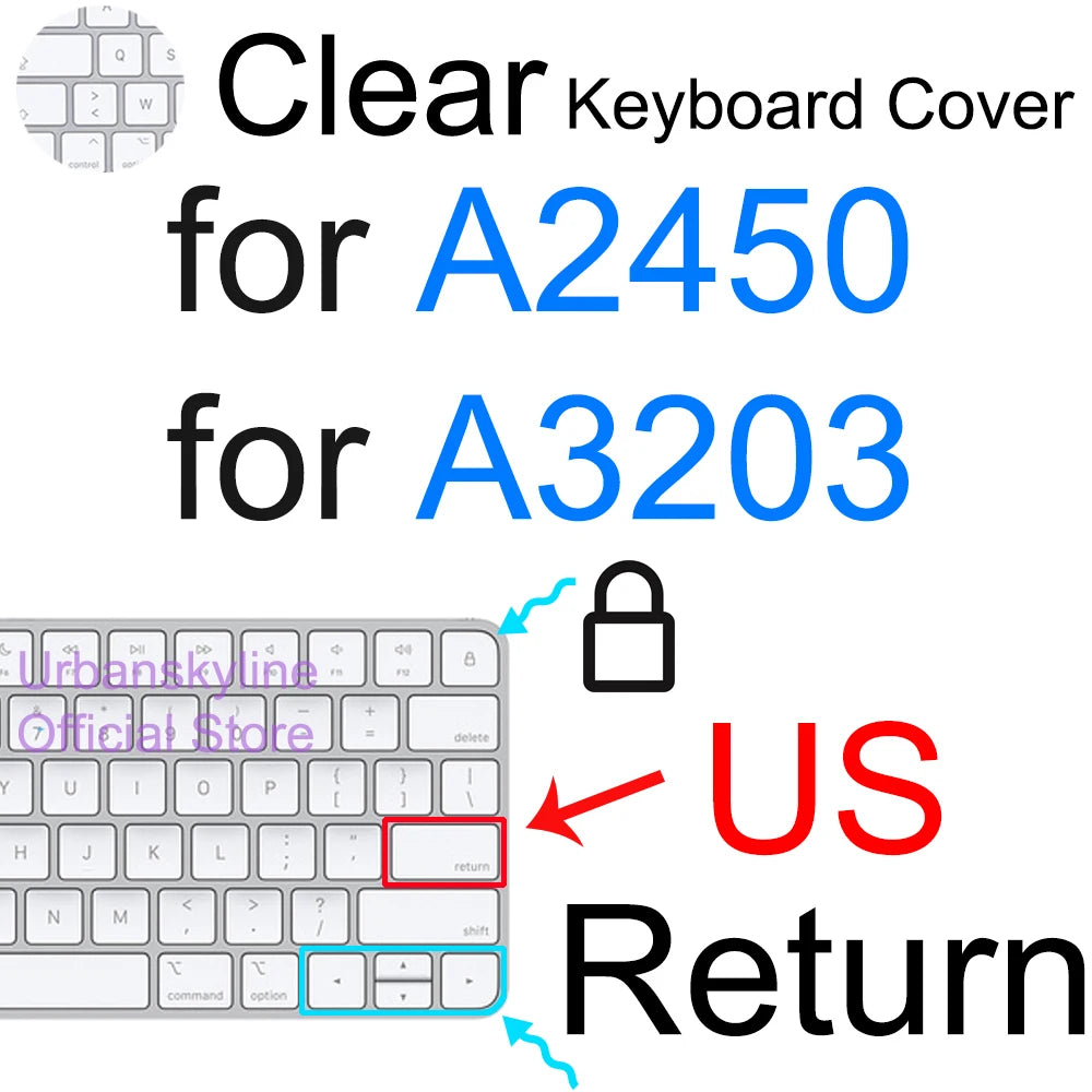 Clear Silicone Keyboard Cover for Apple Magic Keyboards