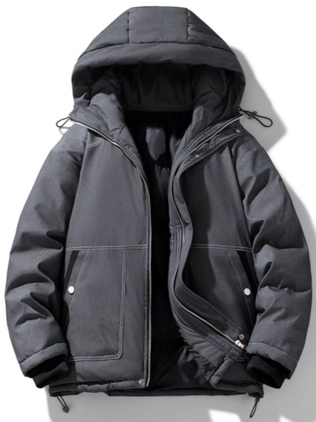 Men's plus size padded hooded puffer jacket
