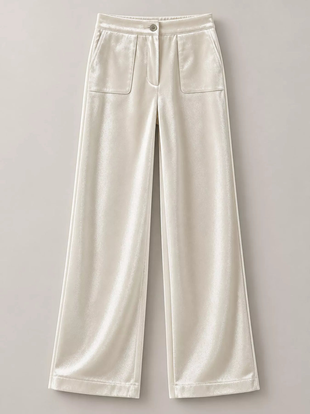 Plus size high-waisted velvet wide-leg pants with pockets, stylish and comfortable, from Trendsi.