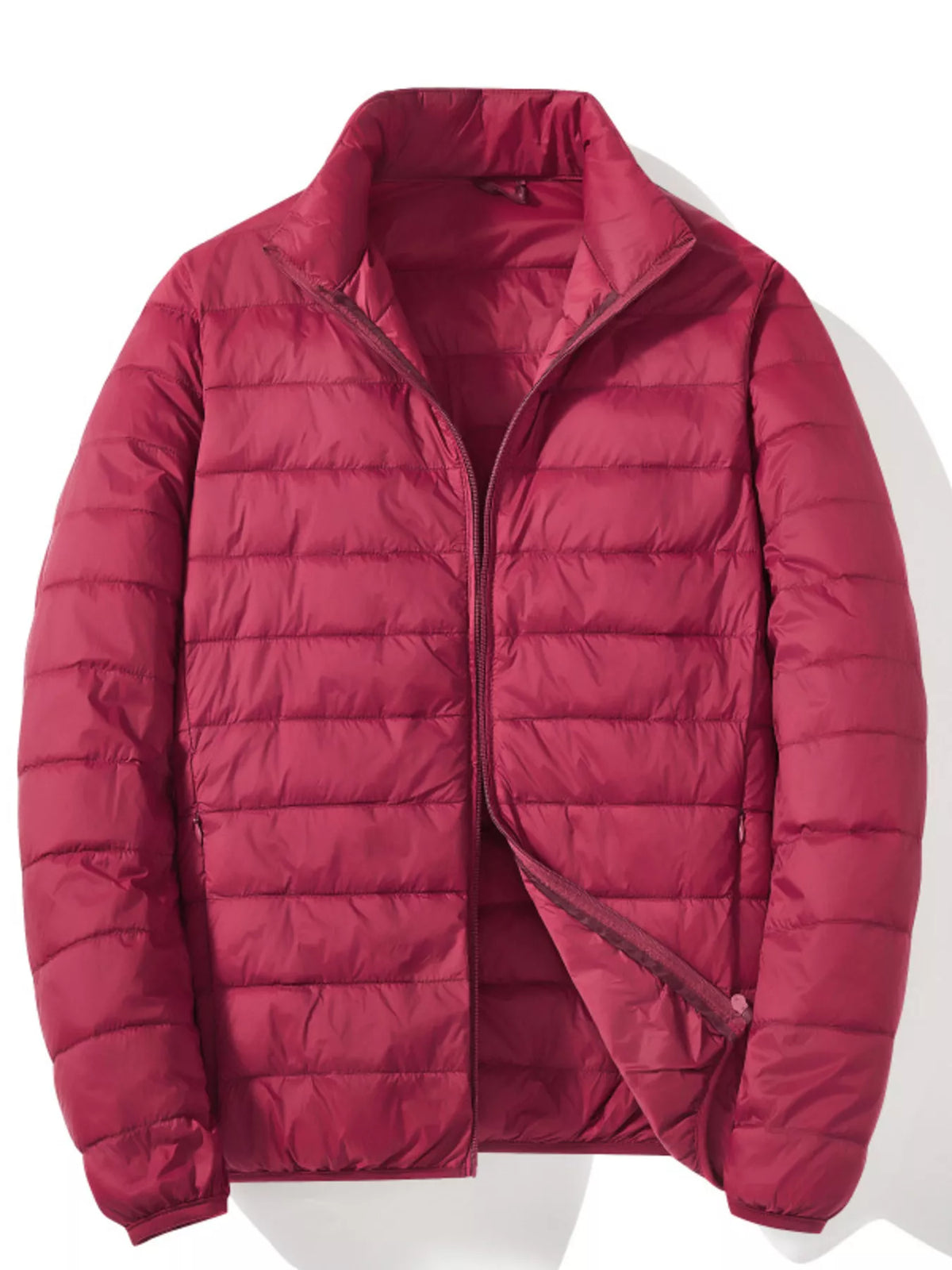 Men's plus size lightweight zip-up puffer jacket