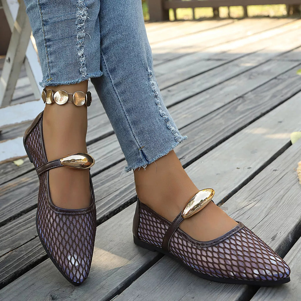 Point toe slip-on shoes from Trendsi featuring a sleek design, perfect for stylish and comfortable everyday wear.
