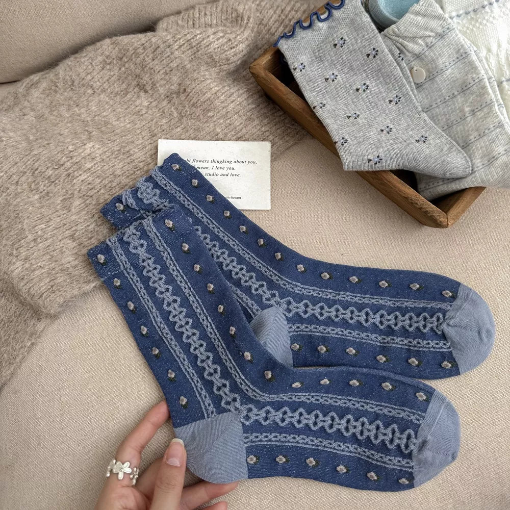 Cotton knit socks, view 4