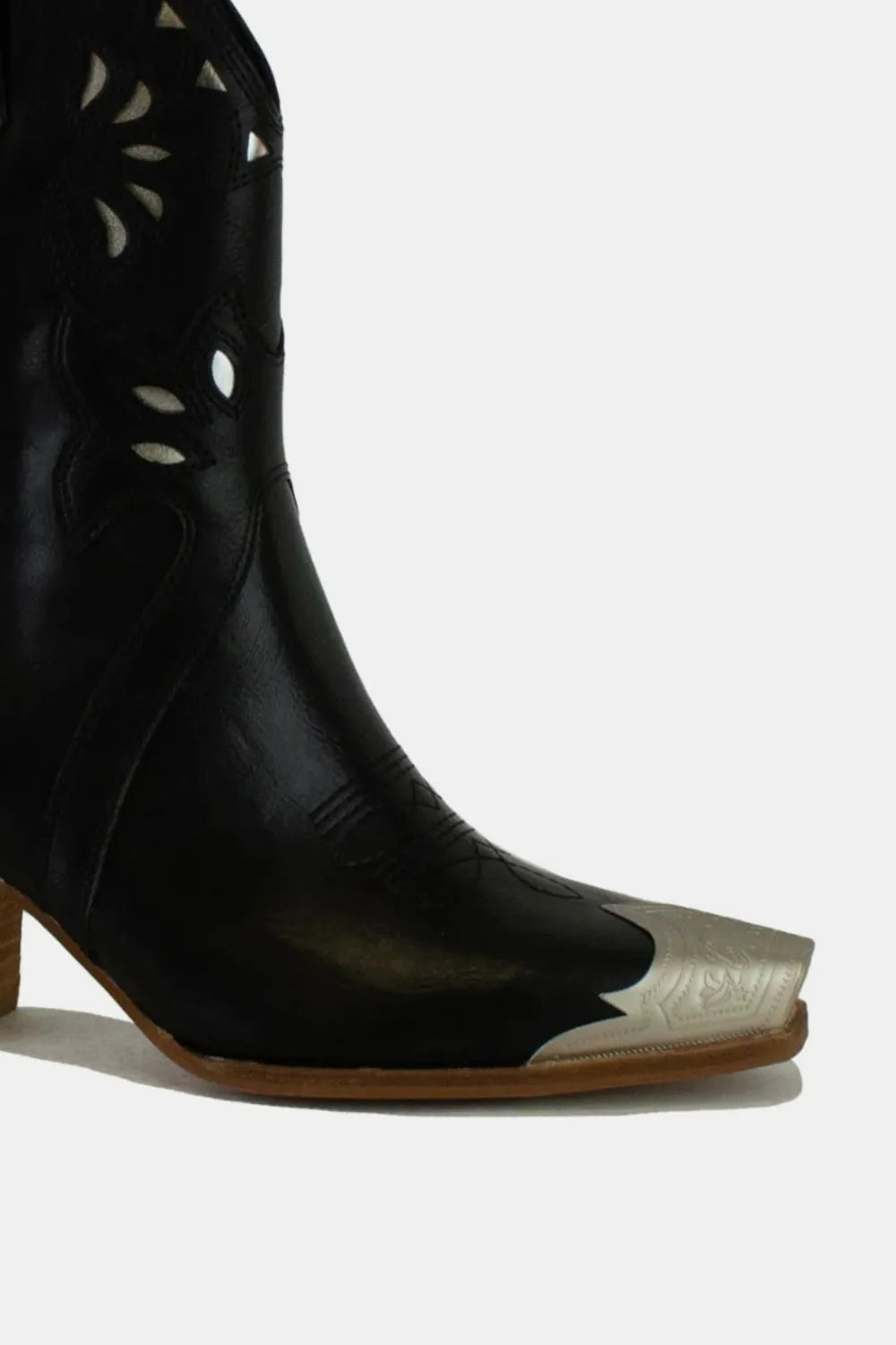 Beast Fashion floral embroidery cut-out boots with floral and geometric patterns, stylish and trendy ankle boots by Trendsi.