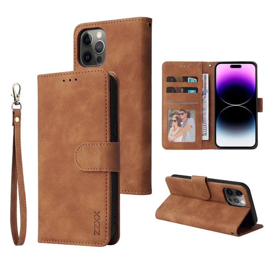 Leather Wallet Case for iPhone