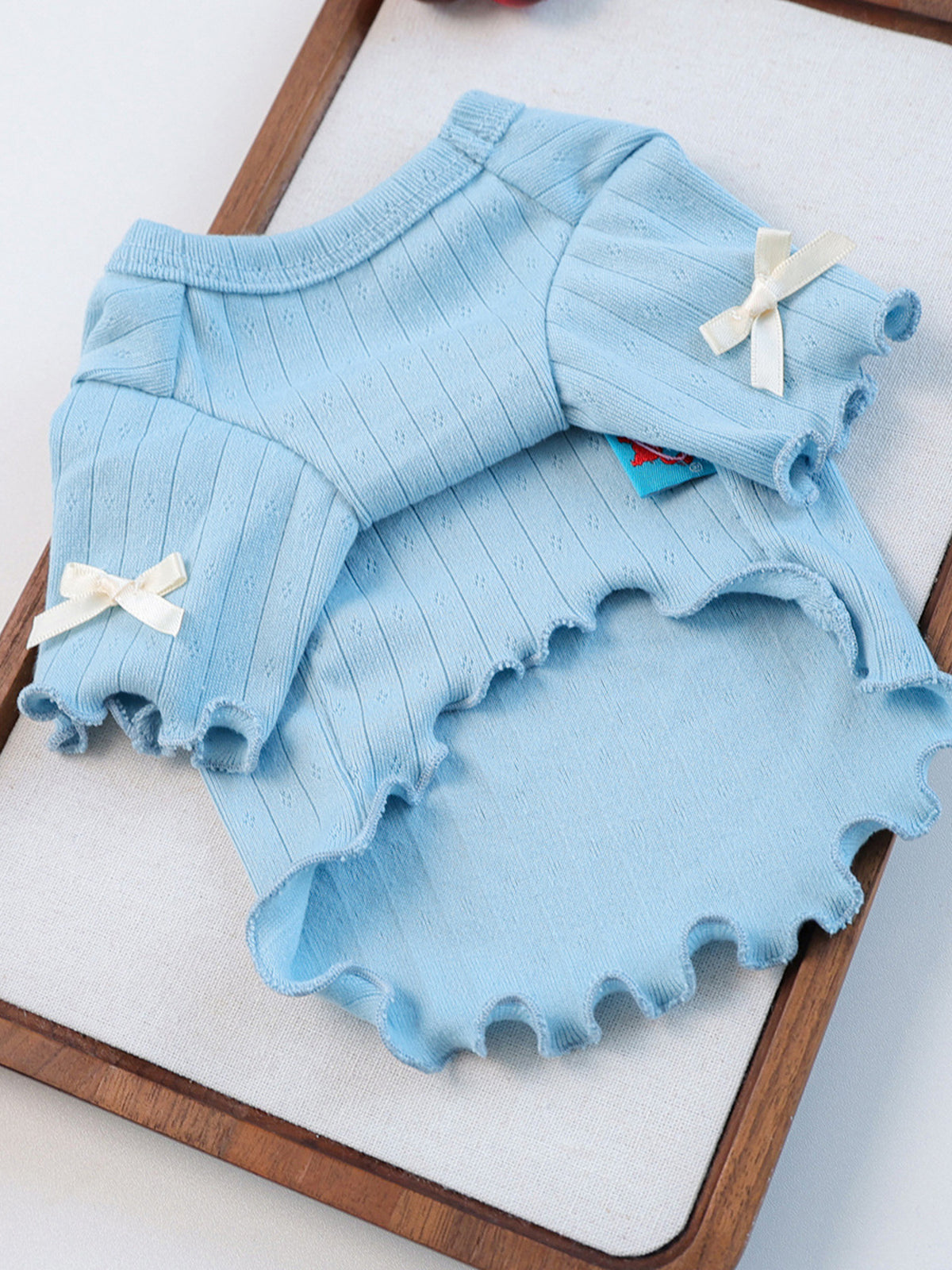 Sweet Bear Patch ribbed pet top from Trendsi featuring a cute bear patch and cozy ribbed fabric for pets.