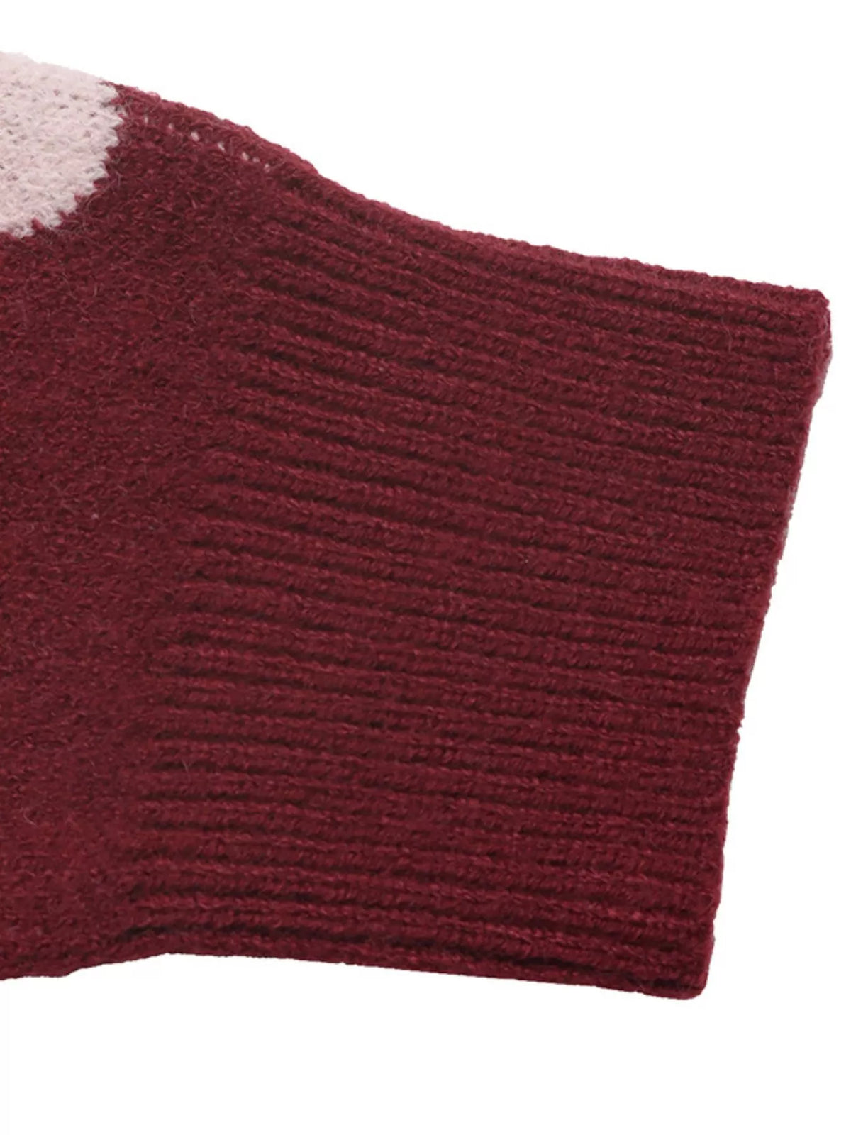 Burgundy polka dot collared sweater, view 11