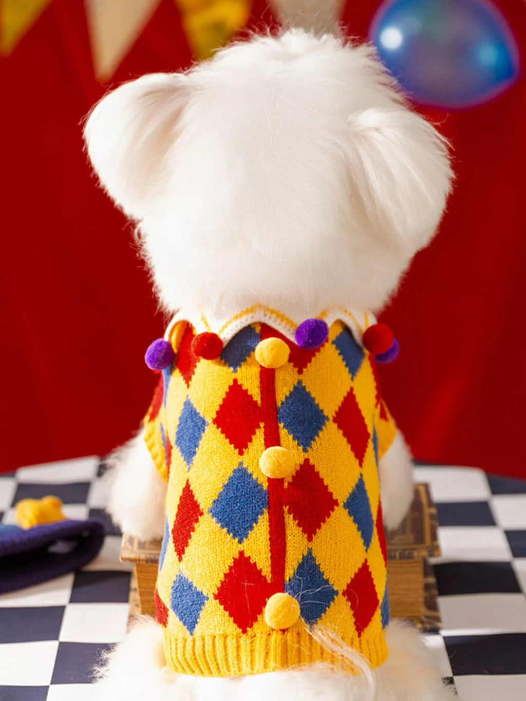 Ribbed knit pet sweater by Trendsi, showing a cozy, ribbed texture in a close-up shot of the dog wearing the sweater.