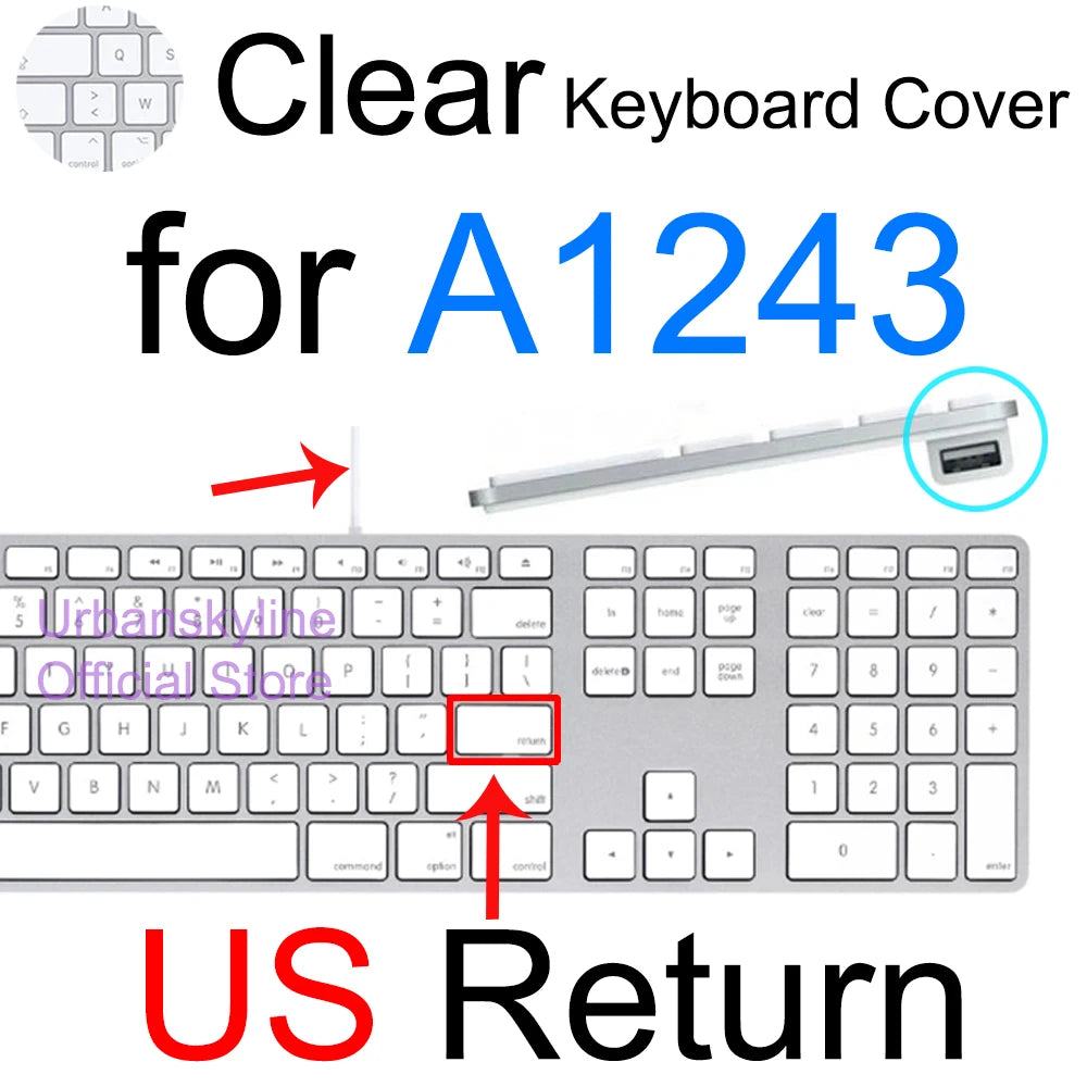 Clear Silicone Keyboard Cover for Apple Magic Keyboards