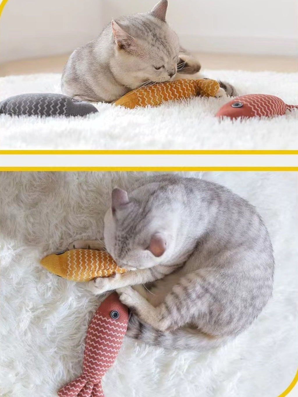 Colorful fish-shaped plush toy for pets, interactive and soft, designed by Trendsi for engaging play and comfort.
