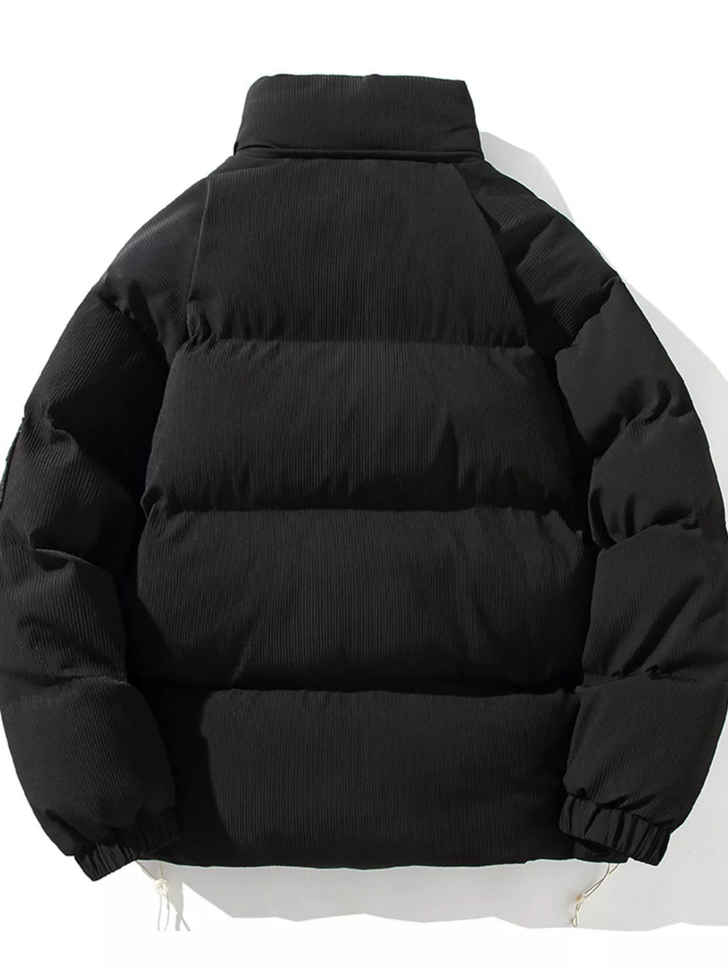 Men's plus size zip-up puffer jacket, view 3