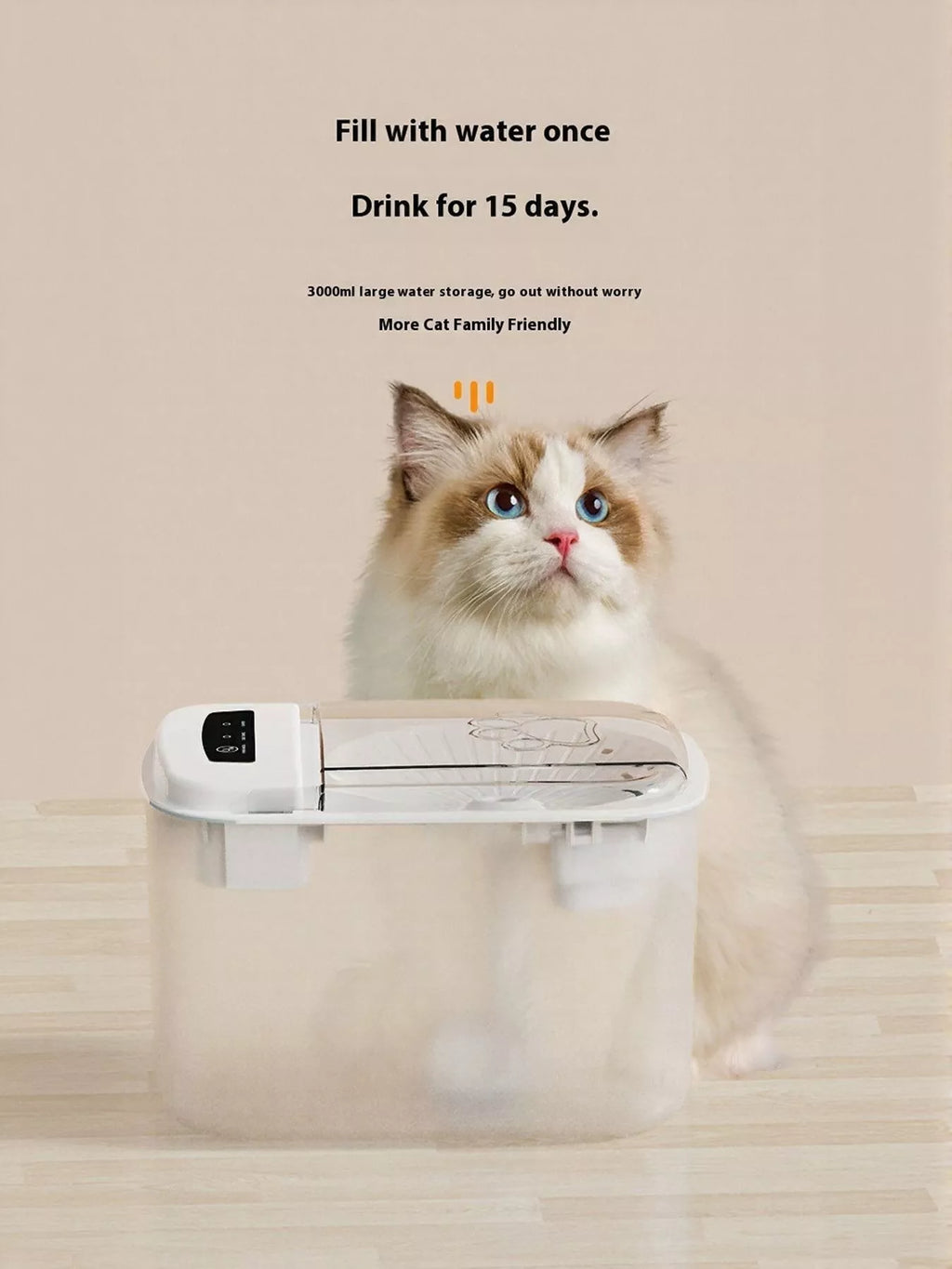 Automatic pet water fountain by Trendsi, featuring a sleek design with flowing water to keep pets hydrated and refreshed.