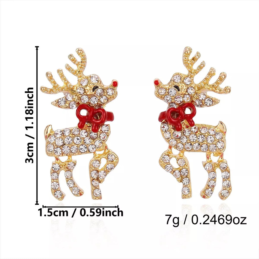 Christmas theme earrings with pearl and zircon, view 5