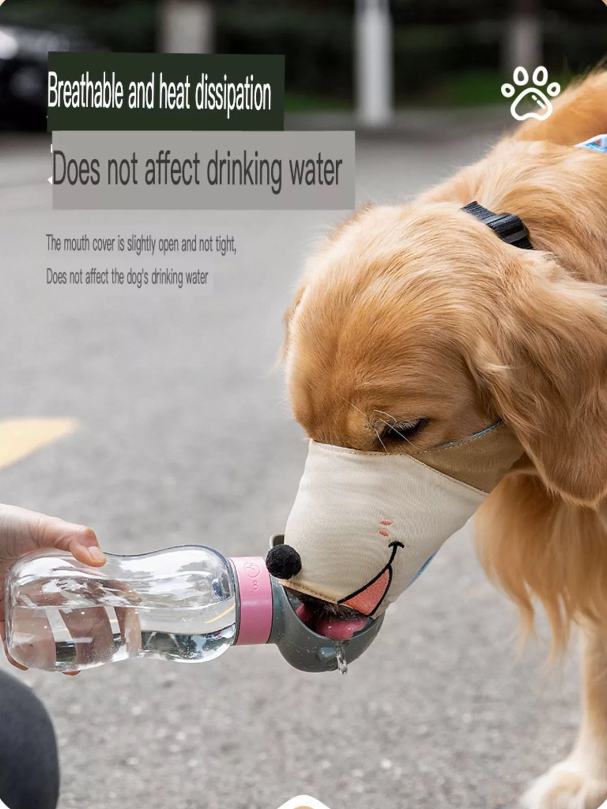 Black anti-bite dog muzzle by Trendsi, showing adjustable straps and secure fit for canine safety and control.