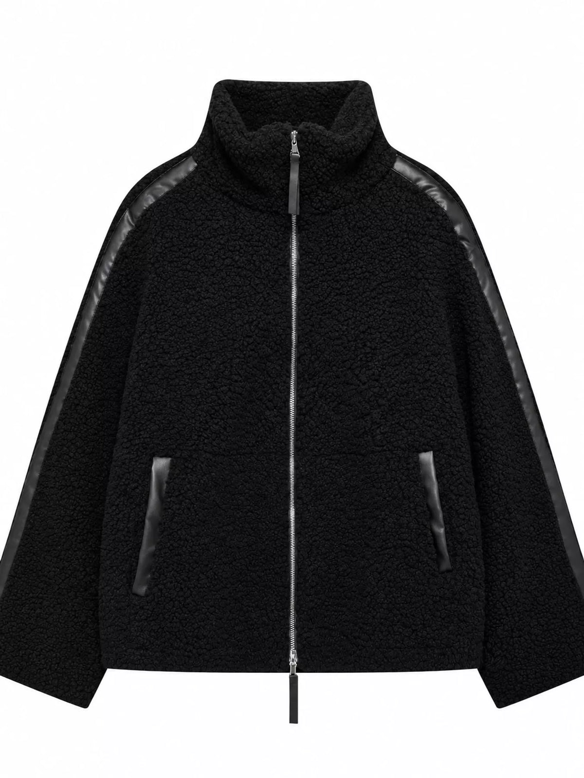 Sherpa zip-up jacket with pockets, view 17