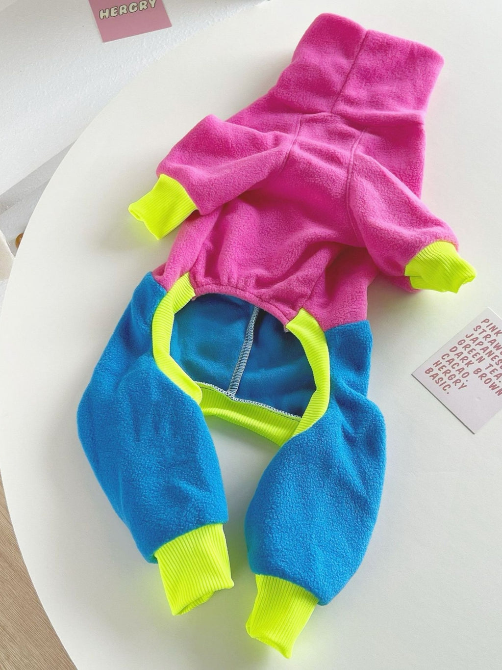 Plus size color block turtleneck pet jumpsuit by Trendsi, featuring a cozy, full-size fit and vibrant color blocking design.