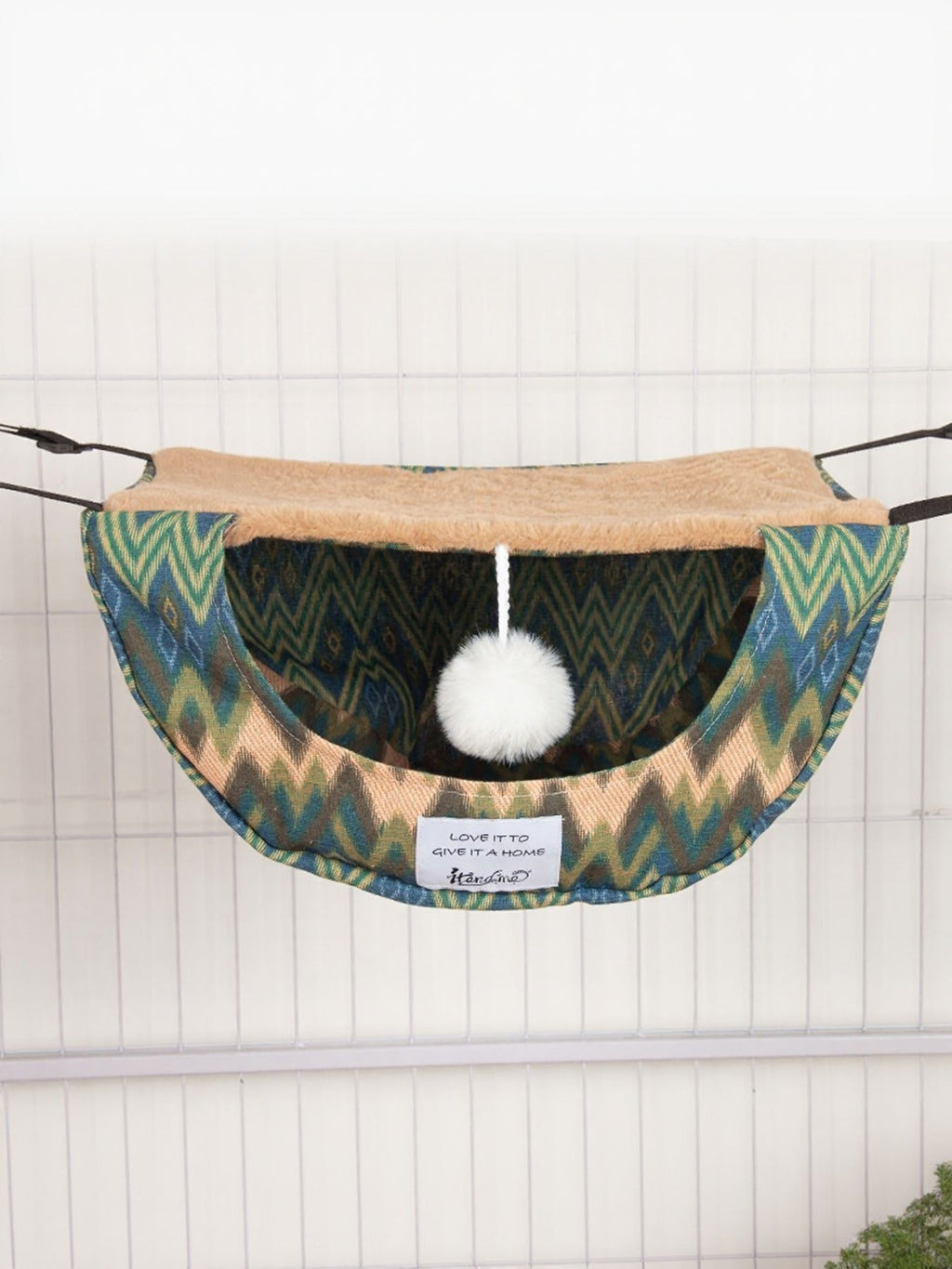Hanging cat hammock cooling bed by Trendsi, soft fabric with mesh sides, perfect for keeping cats comfortable and cool.