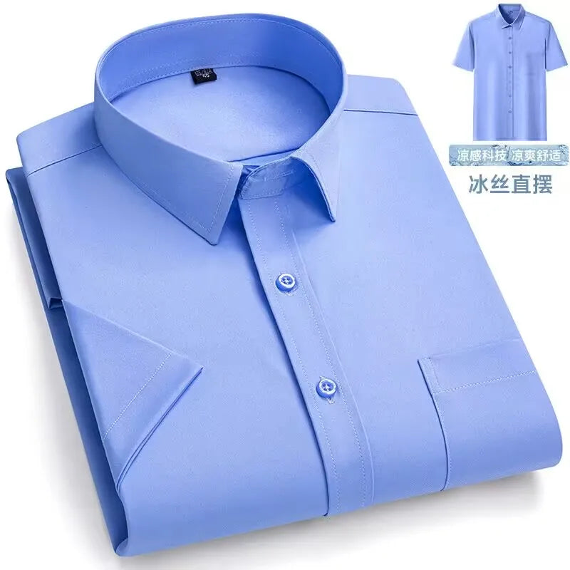 Men's Short-Sleeve Wrinkle-Resistant Dress Shirt