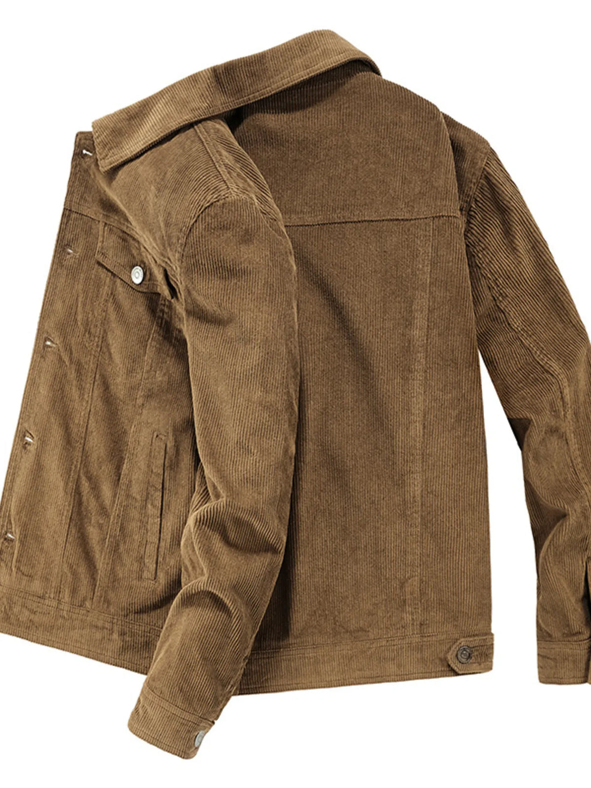 Men's plus size classic corduroy button-down jacket, view 7