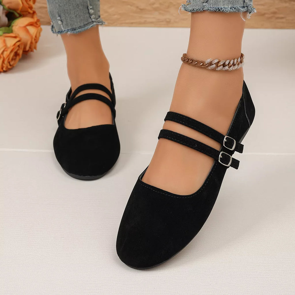 Trendsi round toe slip-on shoes in a neutral color, featuring a sleek design and comfortable fit for everyday wear.