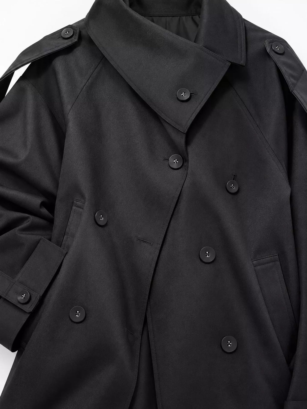 Double-breasted cropped trench jacket, view 14