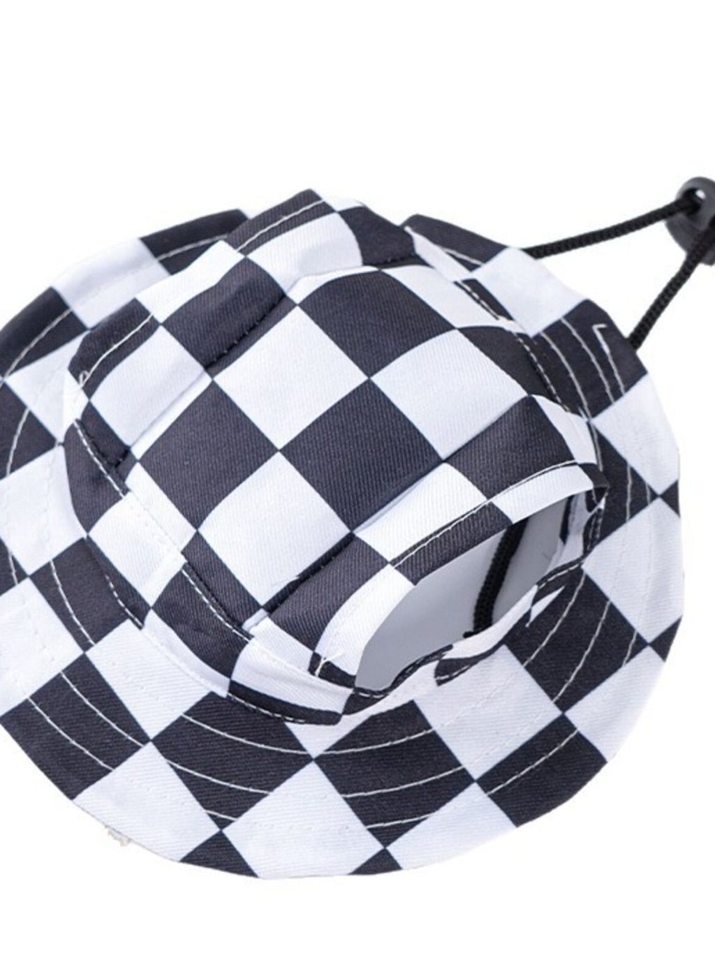 Adjustable chin strap pet bucket hat by Trendsi with wide brim and breathable fabric for sun protection and style.