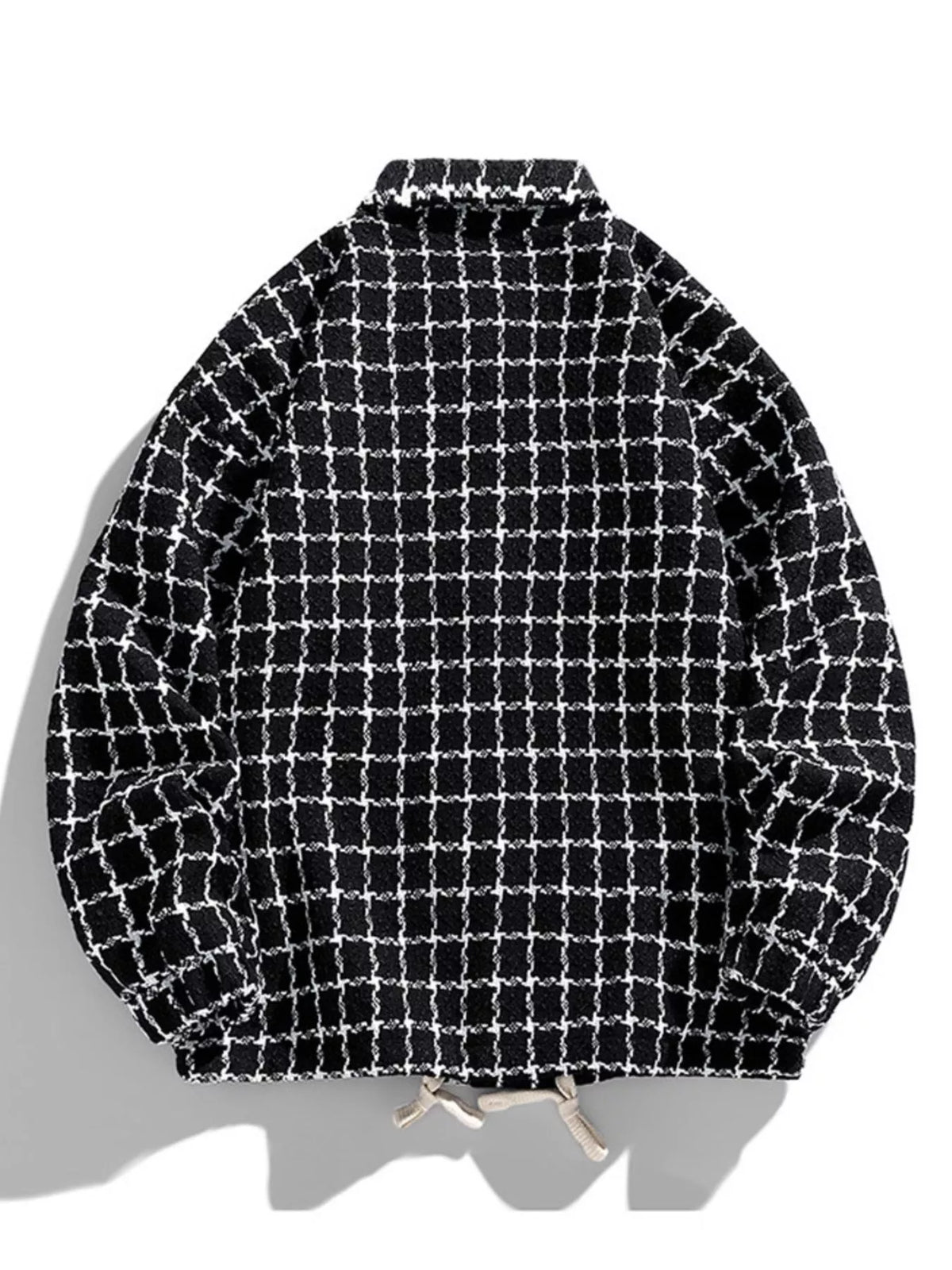 Men's plus size oversized plaid button-up jacket, view 7