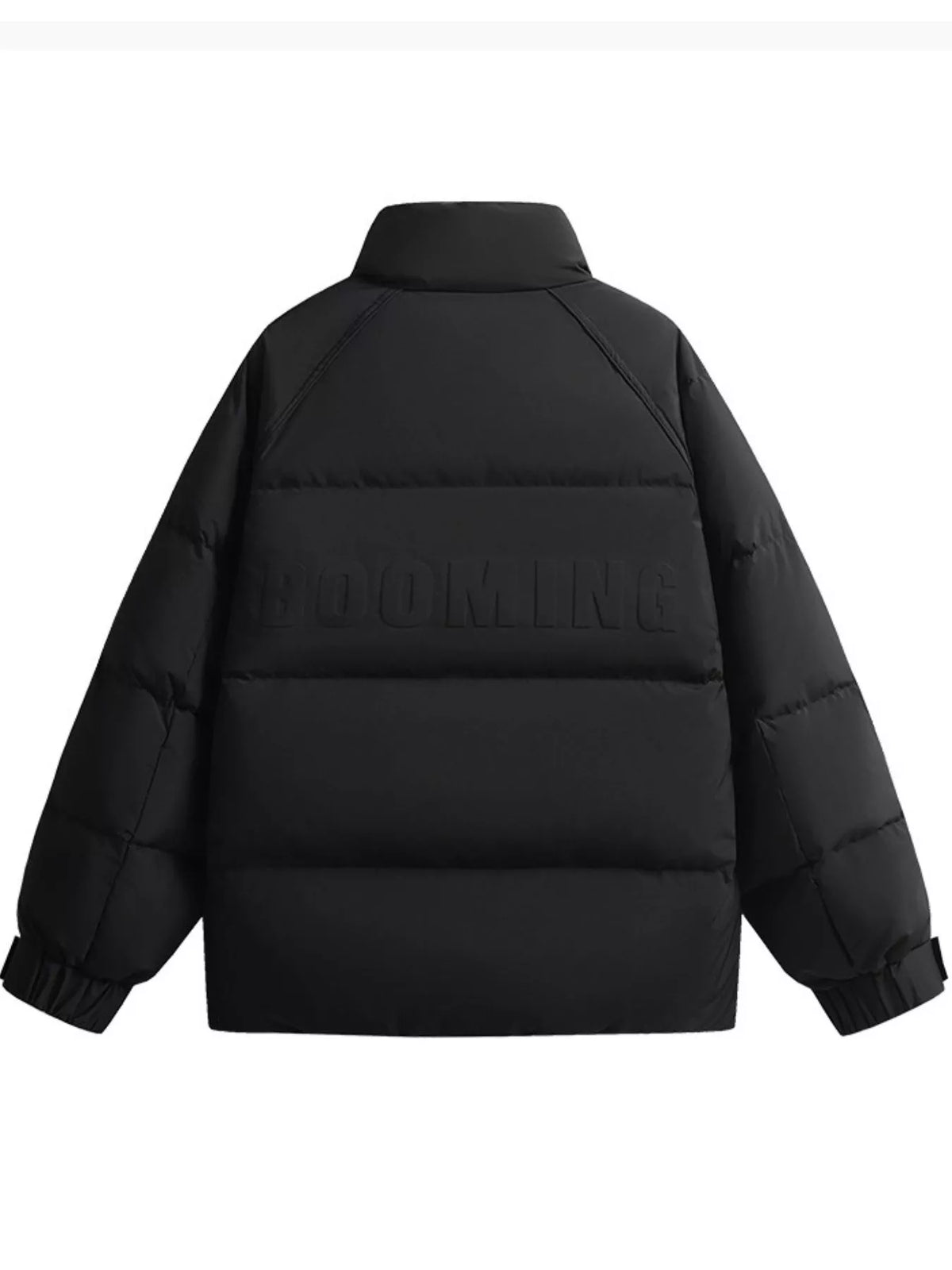 Men's plus size stand collar puffer jacket, view 3