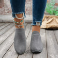 Mesh round toe wedge athletic shoe by Trendsi, featuring breathable mesh fabric and supportive wedge heel for casual wear