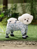 Cute cartoon print pet jumpsuit from Trendsi, featuring colorful animal designs and comfortable fabric for pets.