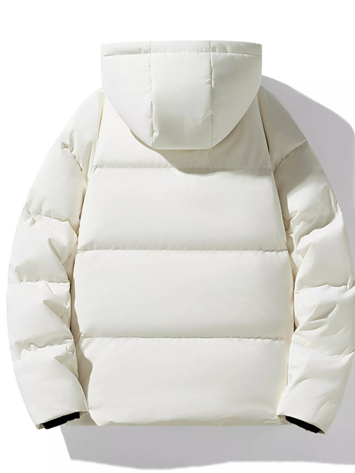 Men's plus size hooded padded winter puffer jacket, view 2