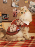 Trendsi argyle pattern pet sweater featuring a cozy knit design perfect for small dogs or cats.