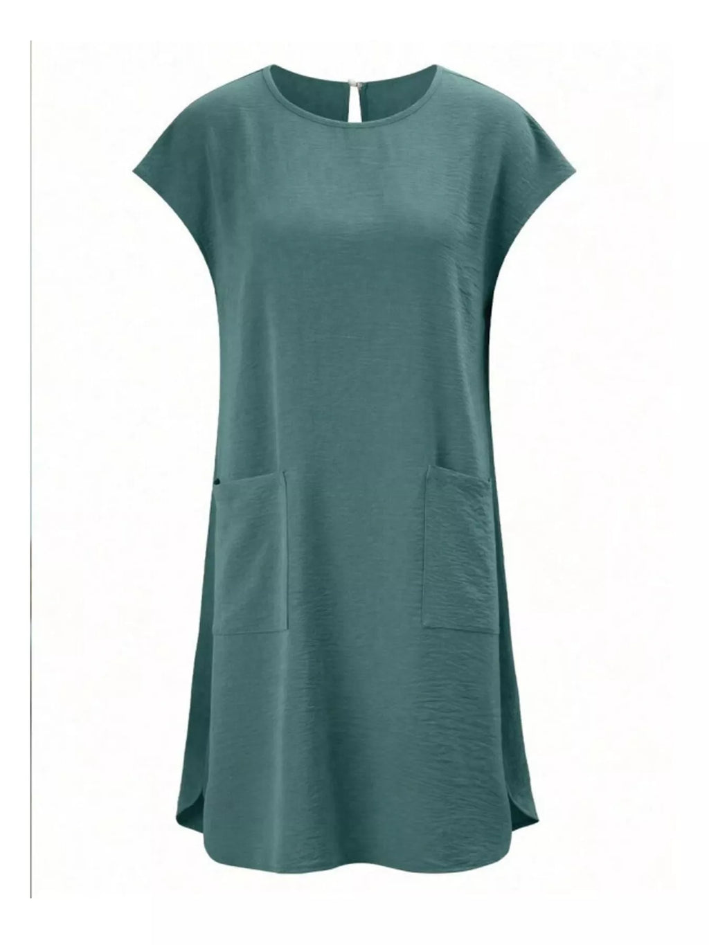 Loose fit T-shirt dress with pockets by Trendsi, featuring a casual style and comfortable fabric, shown on a model.