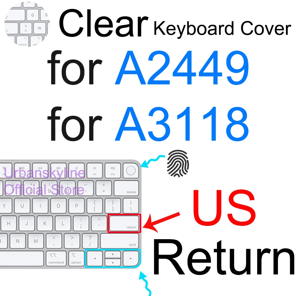 Clear Silicone Keyboard Cover for Apple Magic Keyboards