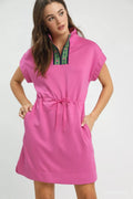 Umgee dolman sleeve zip detail dress featuring a relaxed fit and stylish design, perfect for casual or dressy occasions.