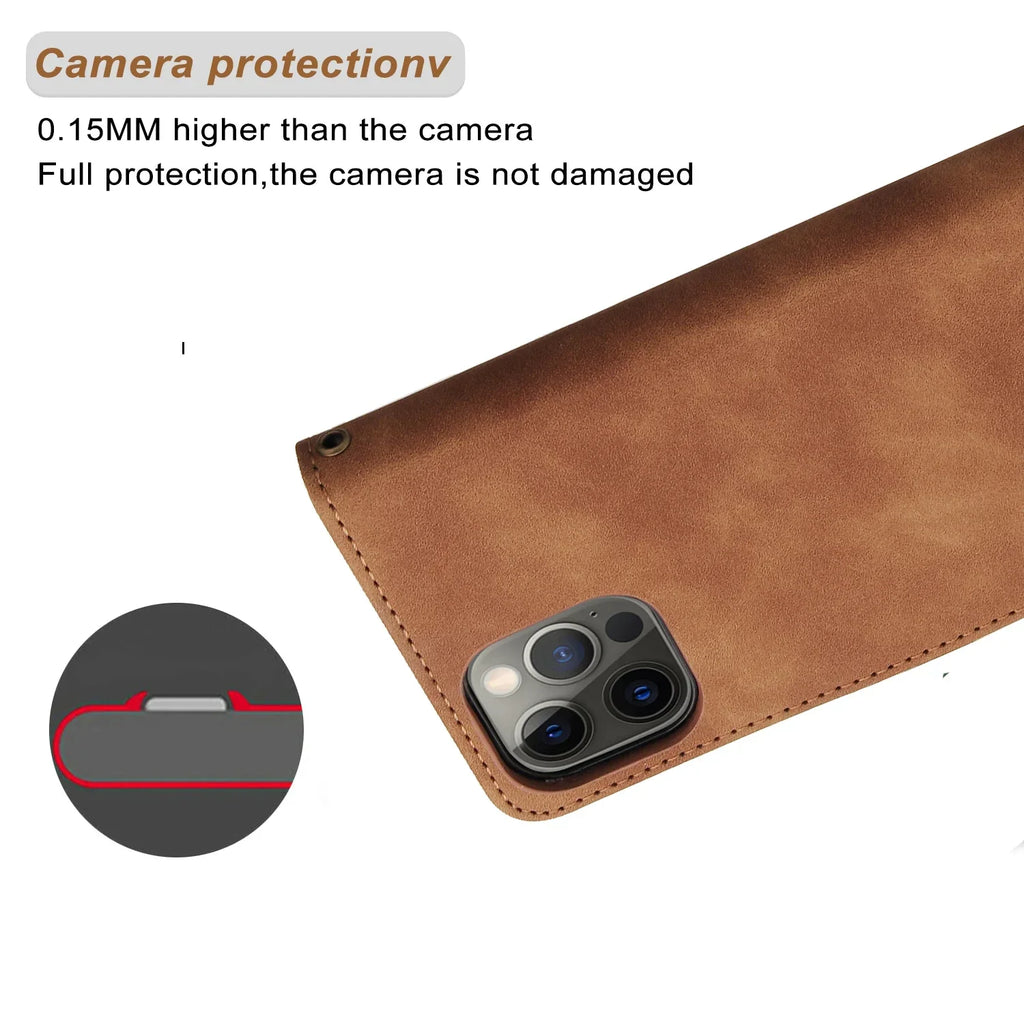 Leather Wallet Case for iPhone