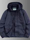 Men's plus size thick hooded outdoor jacket, view 2