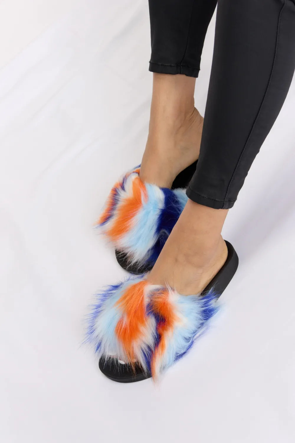 Trendsi Forever Link plush open-toe sandals with cushioned straps and a flat sole, perfect for casual summer wear.