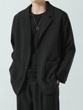 Men's plus size lapel collar long sleeve blazer