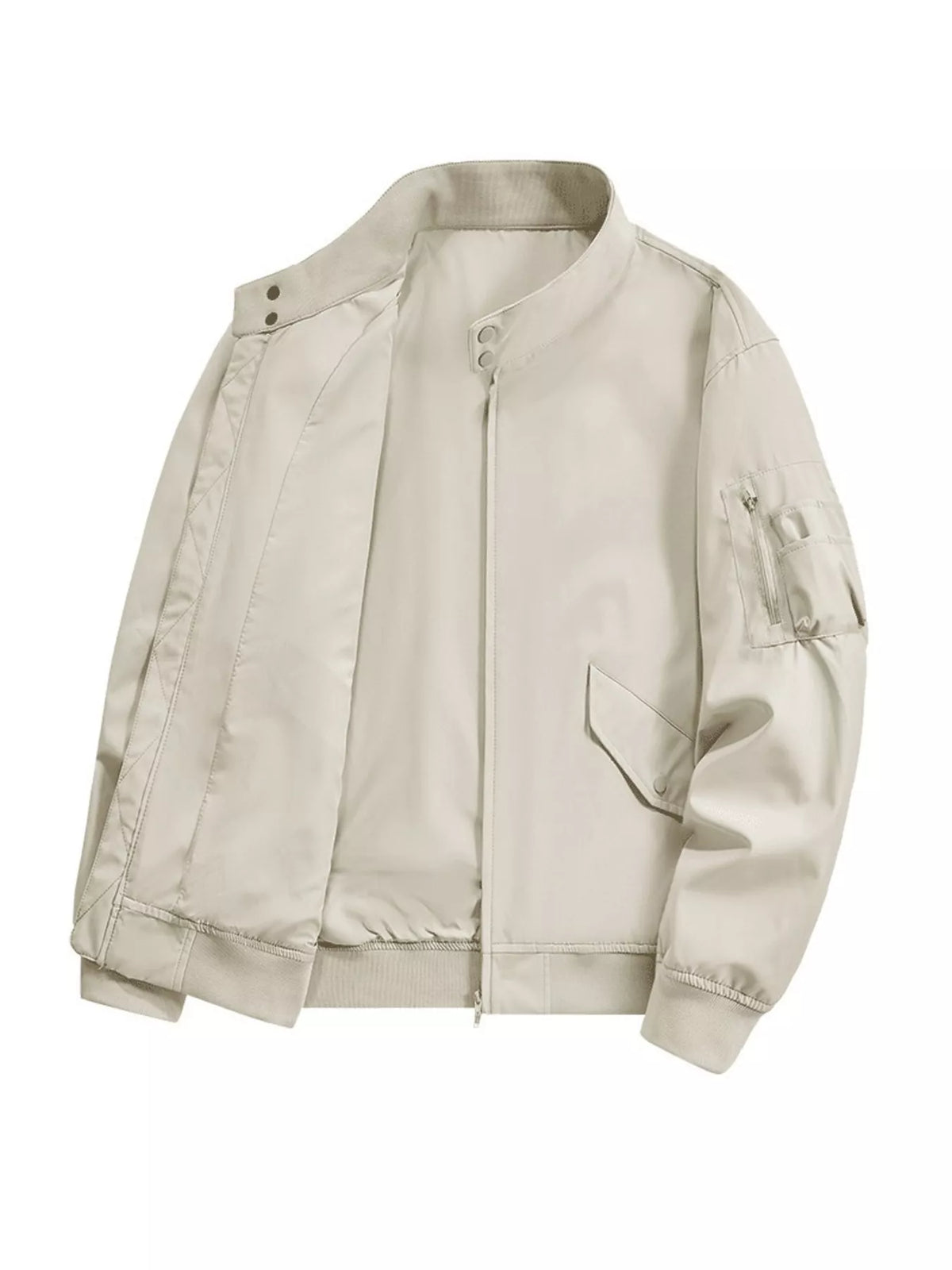 Men's plus size lightweight zip-up jacket with pockets, view 2