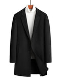Men's plus size thick wool blend button-up coat