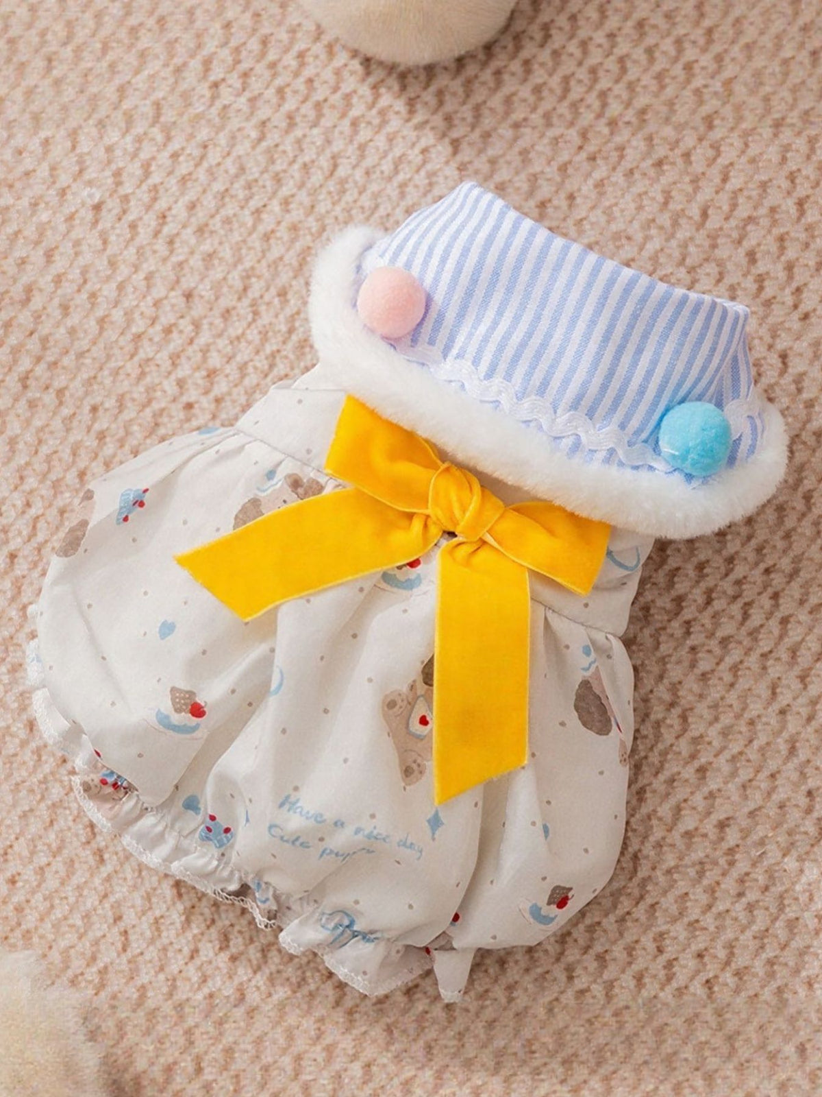 Pet dress featuring bow buttons by Trendsi, with a stylish design and adorable details for small dogs or pets.