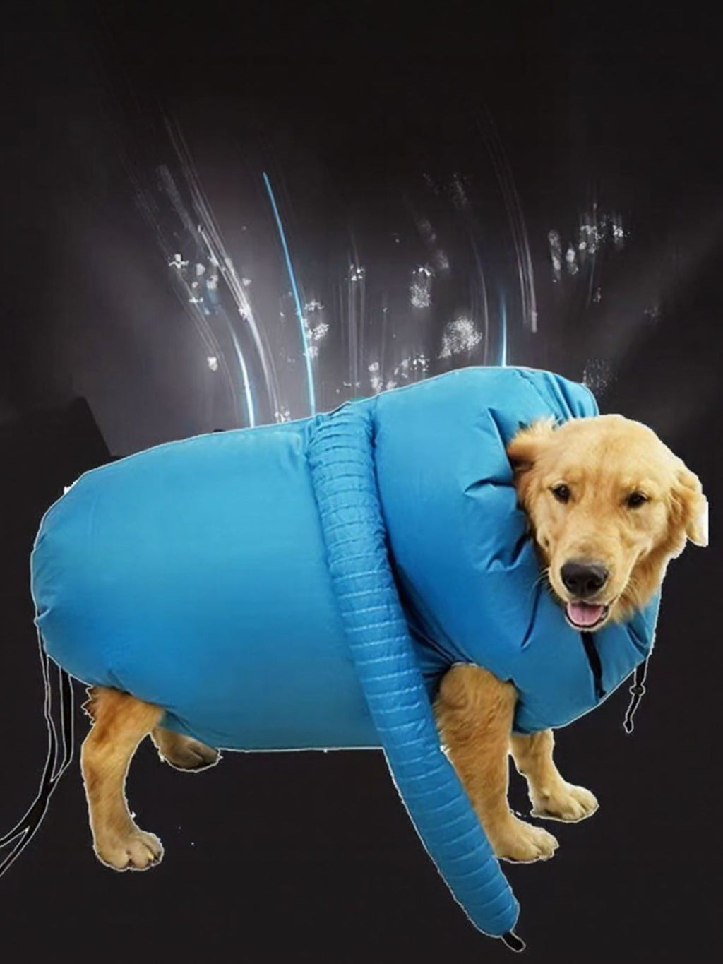 Portable pet quick dry bag from Trendsi, showing lightweight, waterproof material with adjustable straps for travel drying.