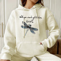 Women's dragonfly inspirational waffle-knit hoodie