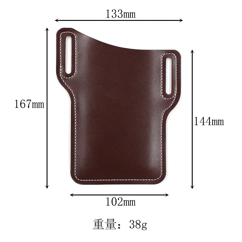 Men's Leather Belt Phone Holster Pouch