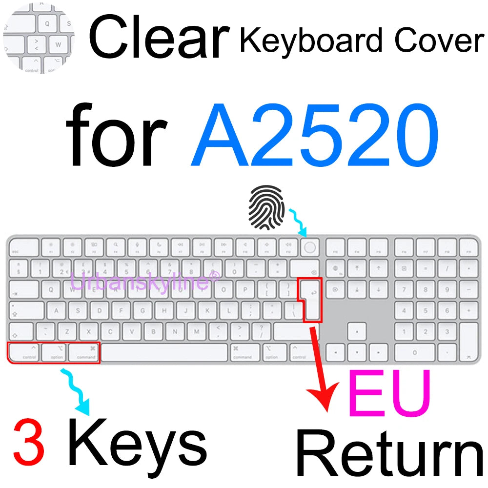 Clear Silicone Keyboard Cover for Apple Magic Keyboards