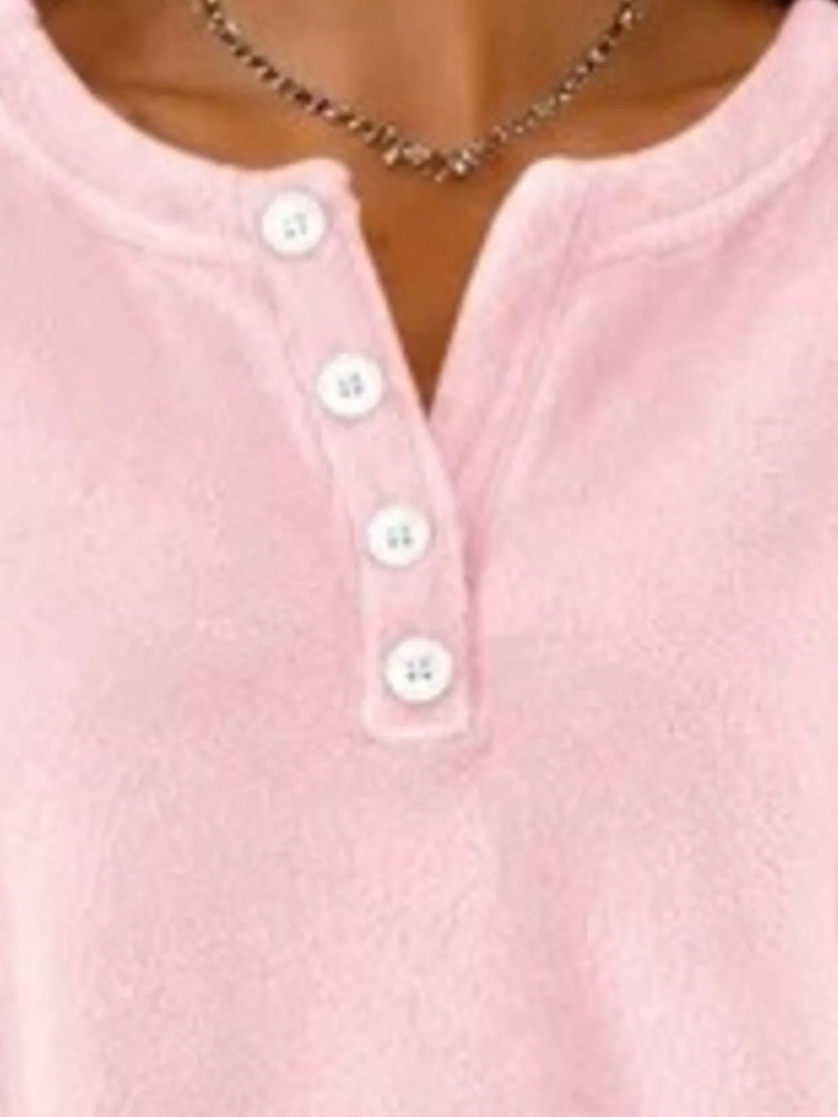 Button detail dropped shoulder sweatshirt, view 8