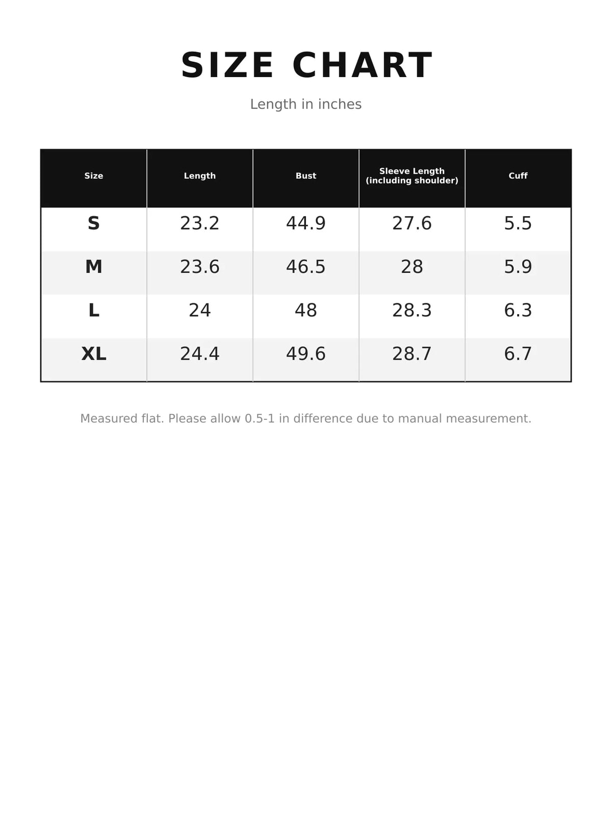 Size chart for pink suede button-up dropped shoulder jacket