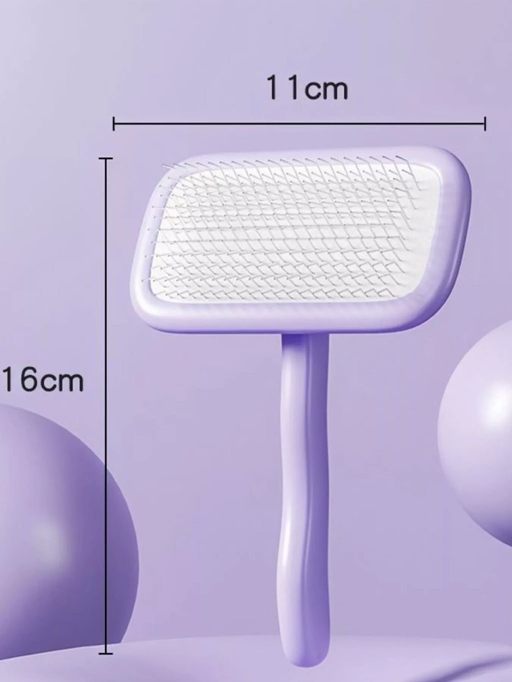 Gentle pet hair remover slicker brush by Trendsi with fine metal bristles for gentle grooming of cats and dogs.