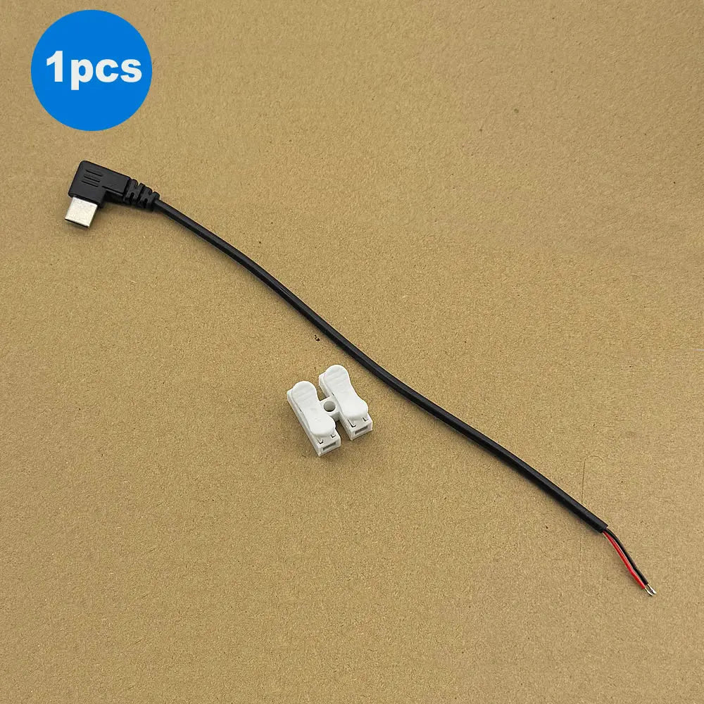 90° USB-C to 2-Pin Bare-Wire Power Cable