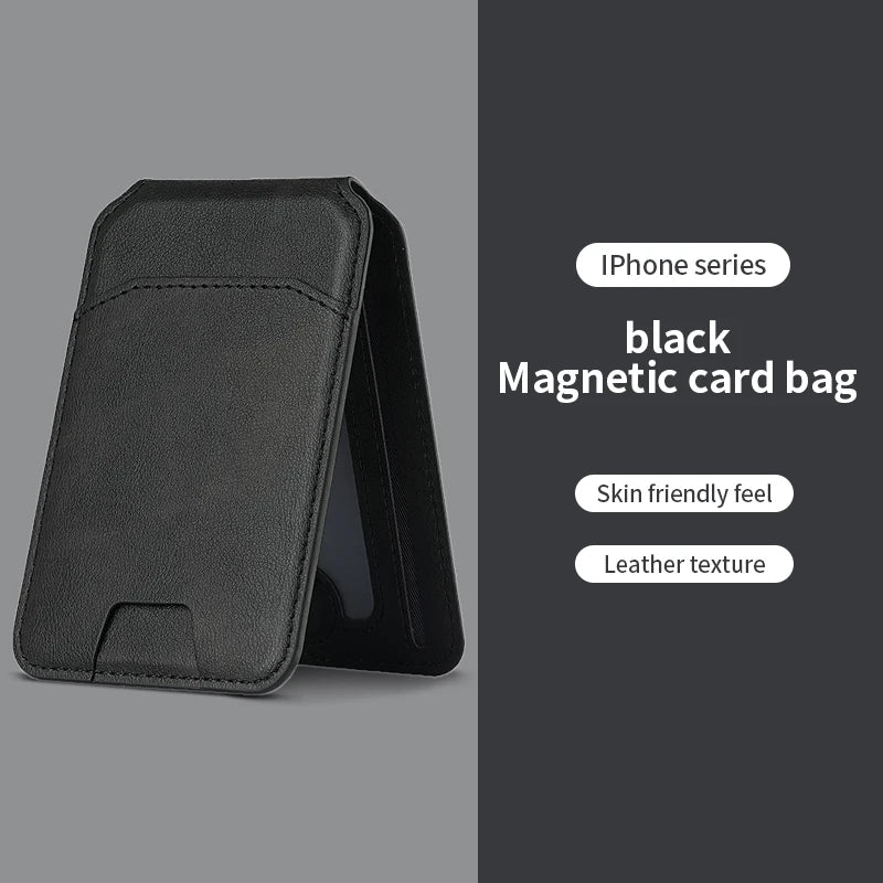 Magnetic Leather Phone Card Wallet